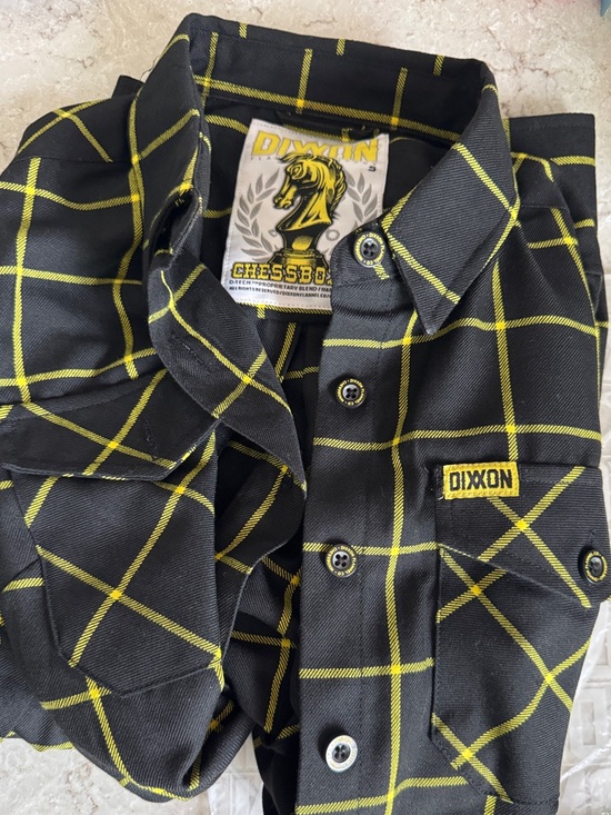 DIXXON Tops - DIXXON Black and Yellow Windowpane Flannel Shirt